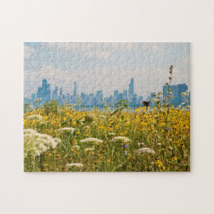Chicago as seen from Montrose Harbour's bird Jigsaw Puzzle