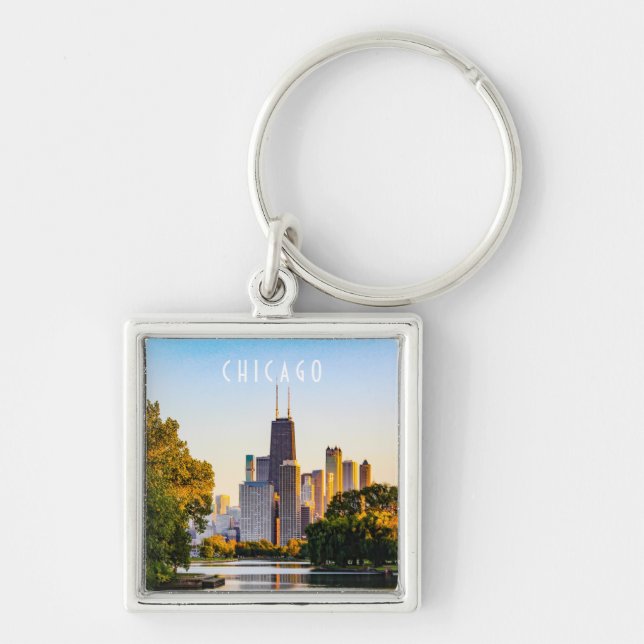 Chicago at Dusk Key Ring (Front)