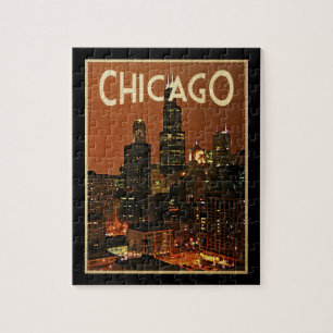 Chicago At Night Jigsaw Puzzle