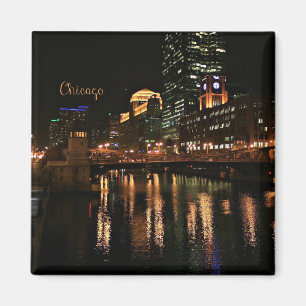Chicago at Night Magnet