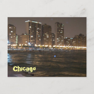 Chicago at Night Postcard