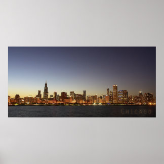 Chicago at Night Poster