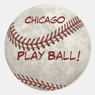 Chicago Baseball "Play Ball!" American Past-time Classic Round Sticker