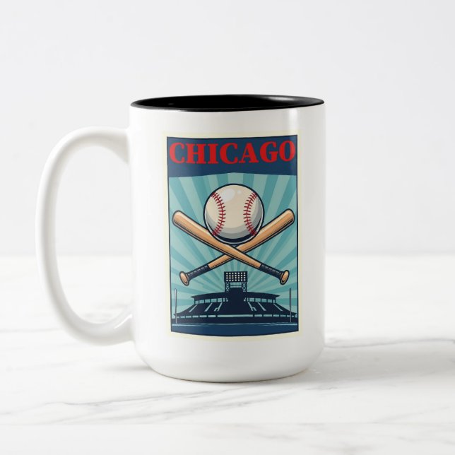Chicago Baseball-themed Coffee Cup (Left)