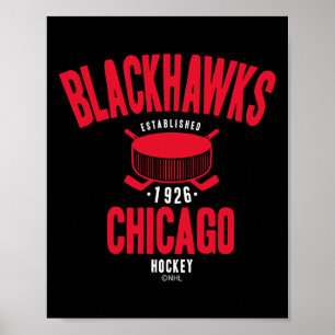 Chicago Blackhawks Hockey Puck Black Officially Li Poster