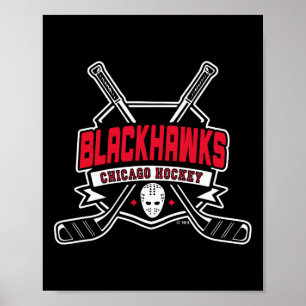 Chicago Blackhawks Hockey Sticks Black Officially Poster