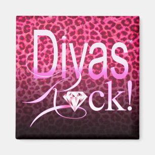 CHICAGO BLING - Leopard "Divas Rock!" Magnet