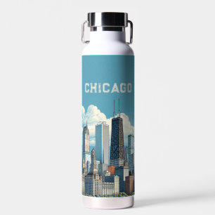 Chicago Blue Skyline Water Bottle