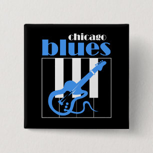 Chicago blues 15 cm square badge