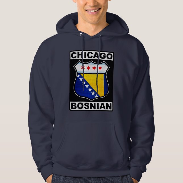 Chicago Bosnian American Design Hoodie (Front)