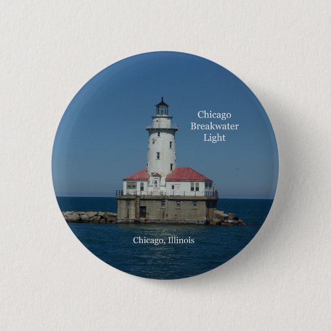 Chicago Breakwater Light button (Front)
