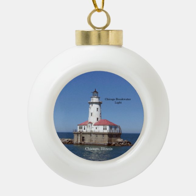 Chicago Breakwater Light ornament (Front)