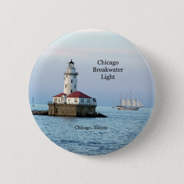 Chicago Breakwater Light & Windy II button (Front)