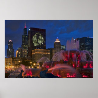 Chicago Buckingham Fountain on Canvas Poster
