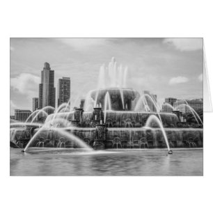 Chicago Buckingham Grayscale Blank Card