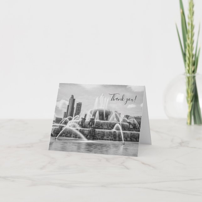 Chicago Buckingham Grayscale Thank You Card (Front)
