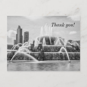 Chicago Buckingham Grayscale Thank You Postcard