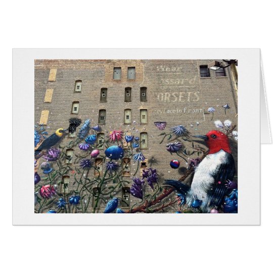 Chicago Building Art Graffiti Travel Note Card