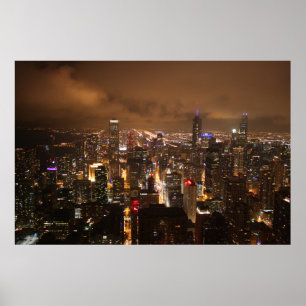 Chicago by night poster