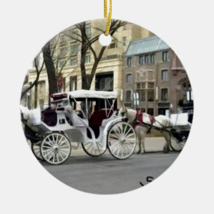 Chicago Carriage Ride Ceramic Tree Decoration