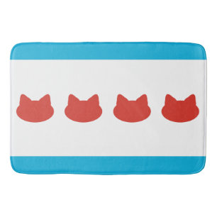 Chicago Cat Lovers Flag Bath Mat