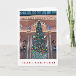 Chicago Christmas Tree Painting Christmas Card