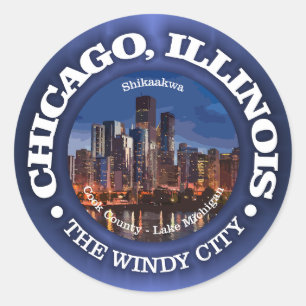 Chicago (cities) classic round sticker