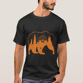 Chicago City Apparel Downtown Walking Bear Silhoue T-Shirt
