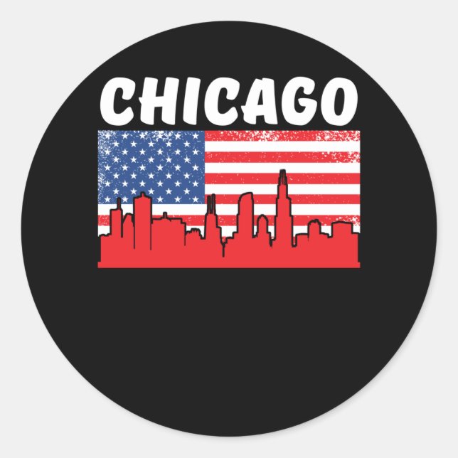 CHICAGO CITY CLASSIC ROUND STICKER (Front)