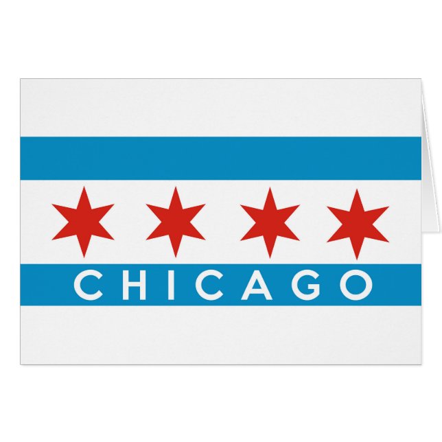 chicago city flag america text name (Front Horizontal)