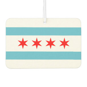 Chicago city flag car air freshener