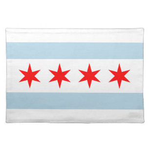 Chicago city flag cloth table placemats