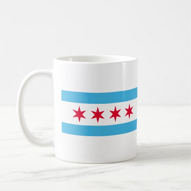 Chicago City Flag Coffee Mug (Left)