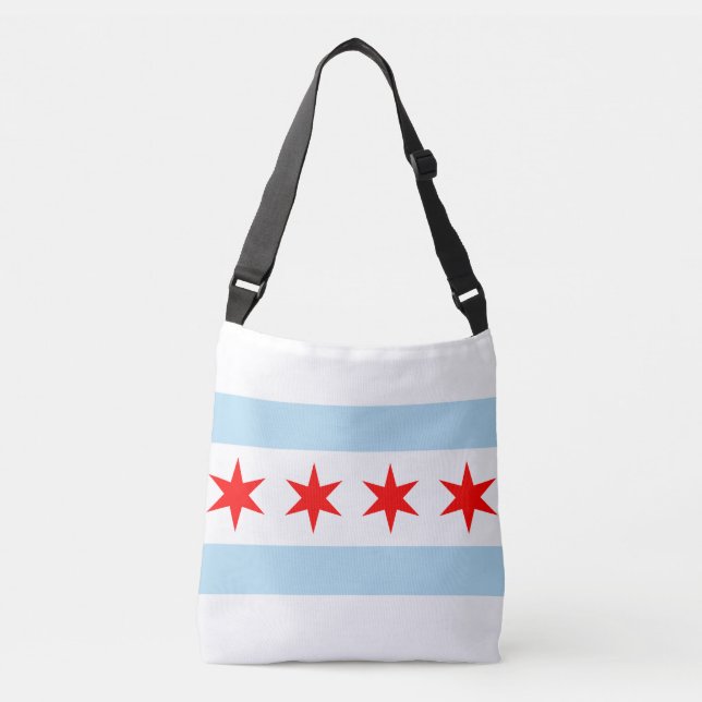 Chicago city flag crossbody bag (Front)