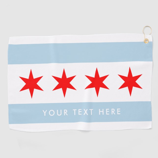 Chicago city flag custom golfing gift golf towel (Horizontal)