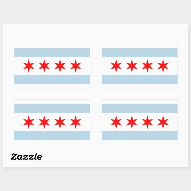 Chicago city flag custom stickers (Sheet)