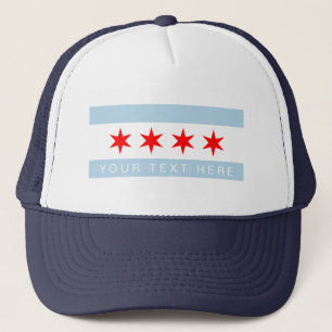 Chicago city flag custom trucker hat