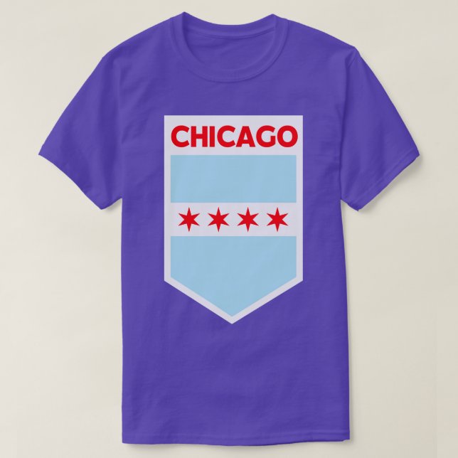 Chicago City Flag Emblem T-Shirt (Design Front)