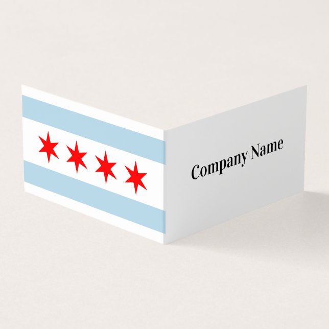 Chicago city flag Folded business card template (Outside)