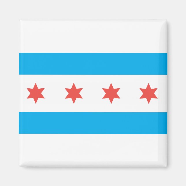 Chicago city flag magnet (Front)