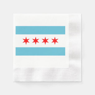 Chicago city flag napkin