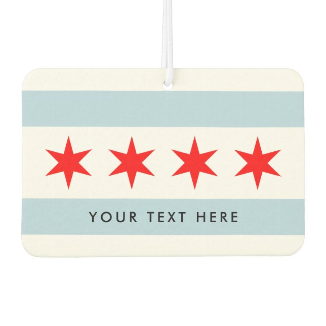 Chicago city flag personalised car air freshener (Front)