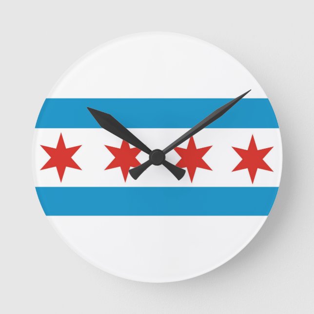 Chicago city flag United States America USA Round Clock (Front)