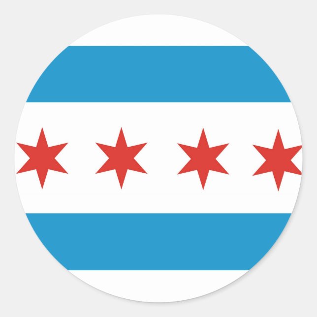 chicago city flag usa america classic round sticker (Front)