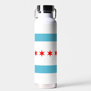 Chicago city flag water bottle