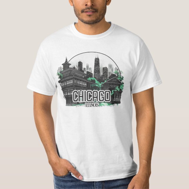 Chicago City Illinois USA T-Shirt (Front)