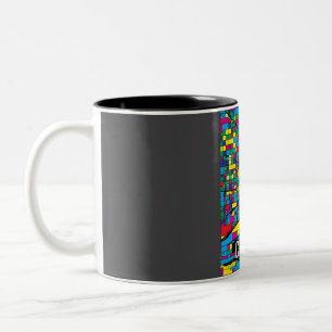 Chicago City Map - Colourful Abstract Art Print Two-Tone Coffee Mug