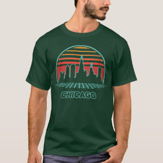 Chicago City Skyline 80S Style gift T-Shirt