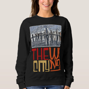 Chicago City Skyline  Chicago Skyline Silhouette Sweatshirt