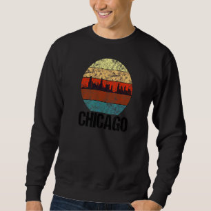 Chicago City Skyline Vintage Sunset Sweatshirt